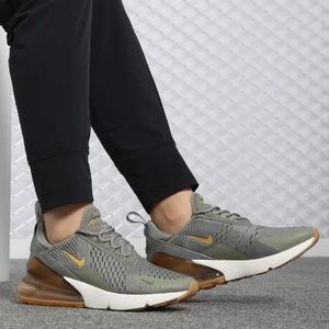 Nike Air Max 270 Dark Stucco Metallic Gold Womens Sneakers - W 9.5
